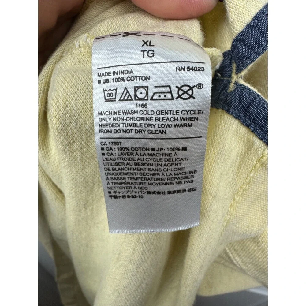 Banana Republic Mens Pocket Polo Shirt XL Yellow‎ Modern Casual Classic